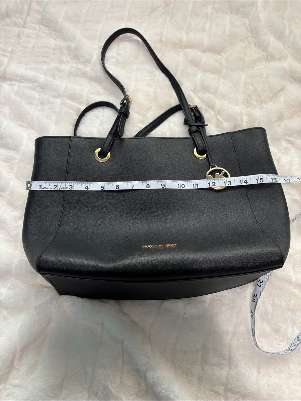 Michael Kors Black Saffiano Tote with Gold Hardware - Picture 3 of 12
